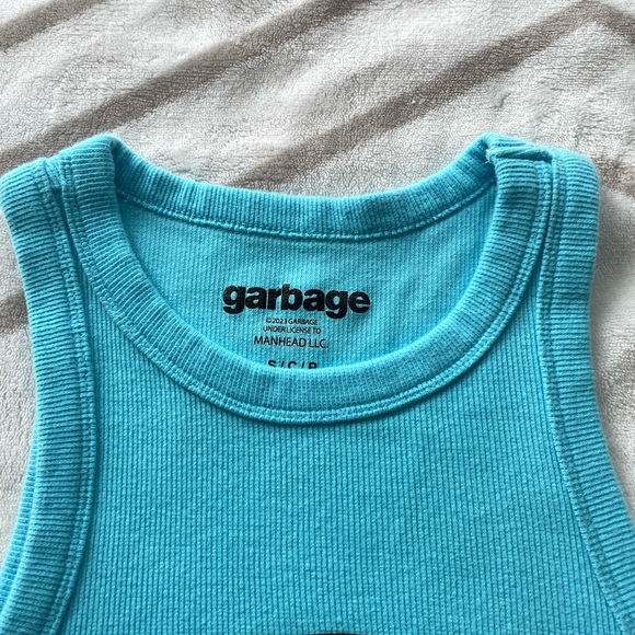 EUC, Garbage Band Tee Ribbed Crewneck Tank Top with Smiley Logo Size Small S Y2K - Picture 2 of 6